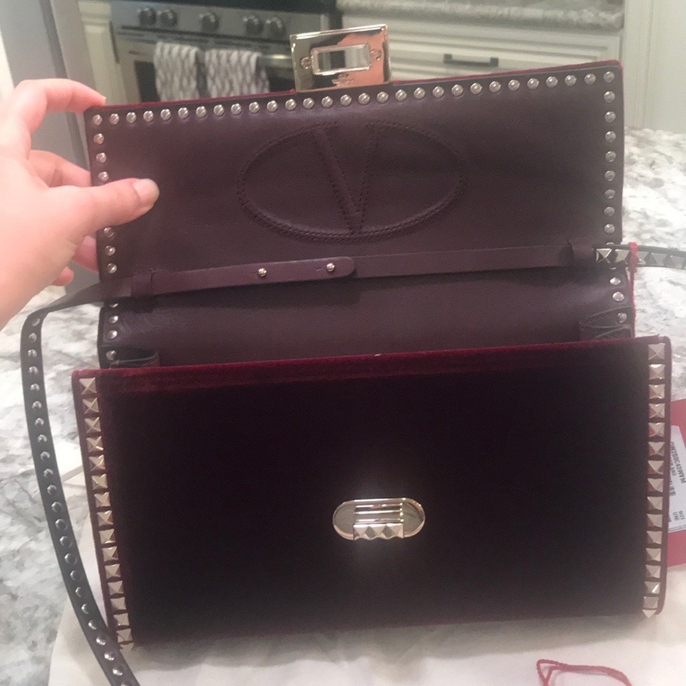 😍 VALENTINO GARAVANI Rockstud No Limit Velvet Bag - Picture 4 of 7